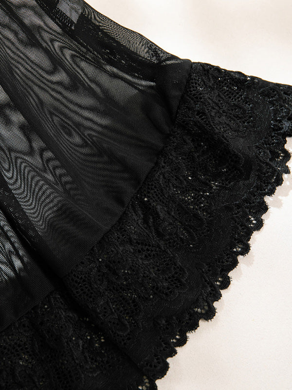 Midnight Ribbons – Lace & Bow Nightdress Duo