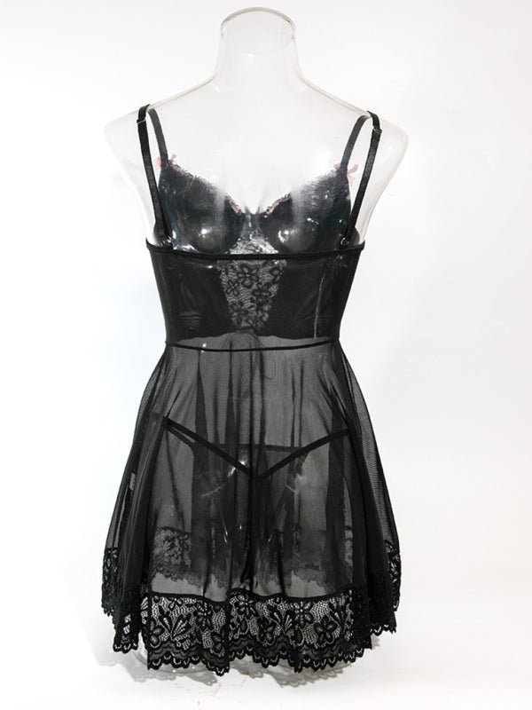 Midnight Ribbons – Lace & Bow Nightdress Duo