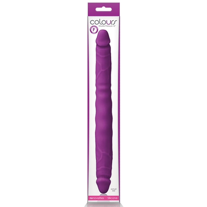Colours Double Pleasure 12in Dildo Purp