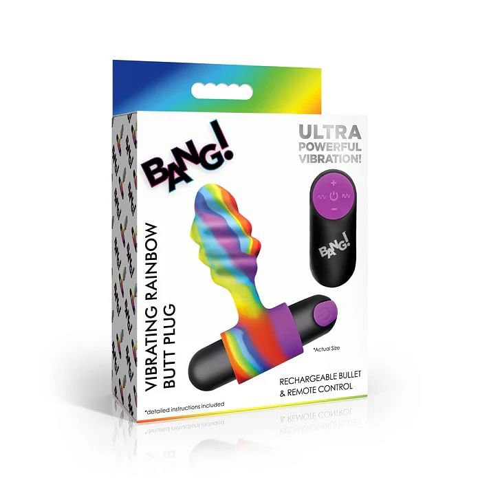 Vibrating Rainbow Butt Plug