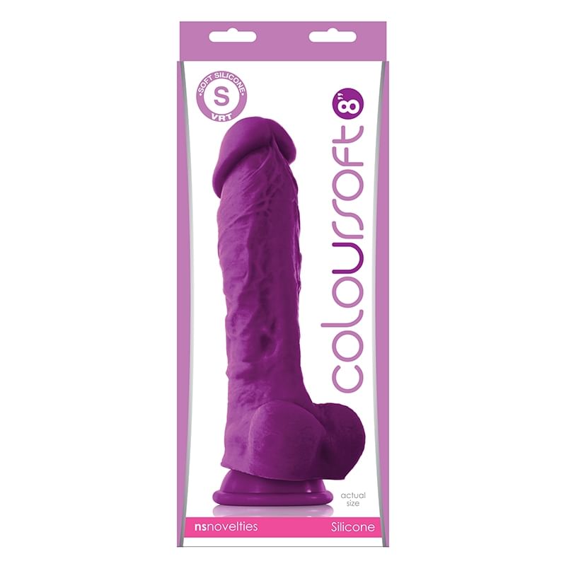 Coloursoft 8in soft dildo purple