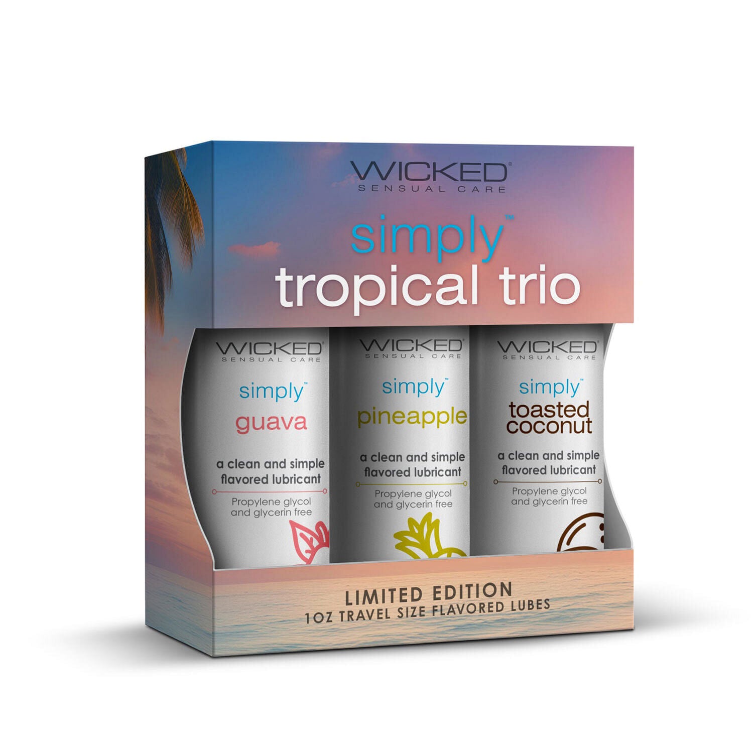 Wicked Simply Tropical Trio 1oz Travel Size Flavored Lubes
