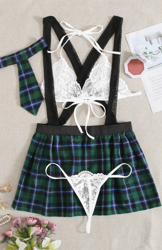 Detention Play – Plaid Roleplay Babydoll Lingerie