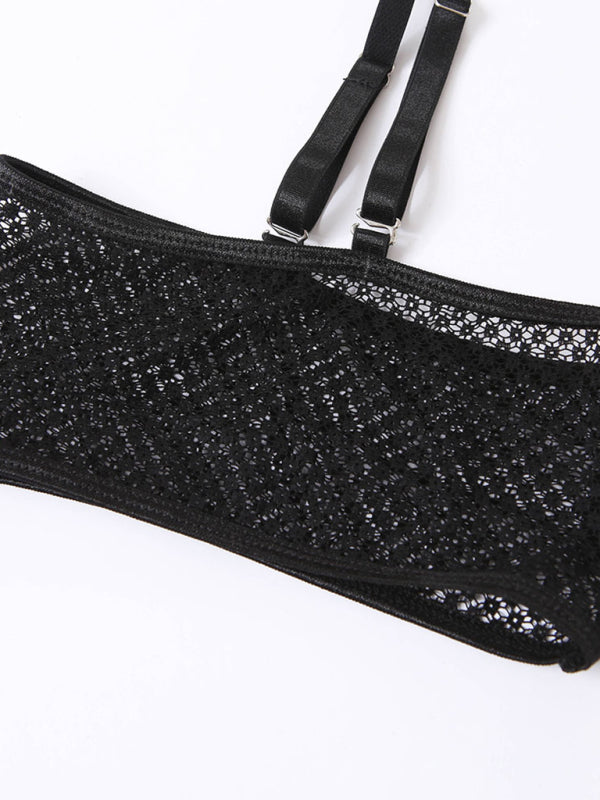 Velvet Veil – Sheer Lace Mesh Seduction Set