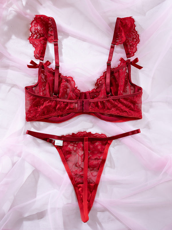 Ruffled Desire – Lace & Bow Seduction Set