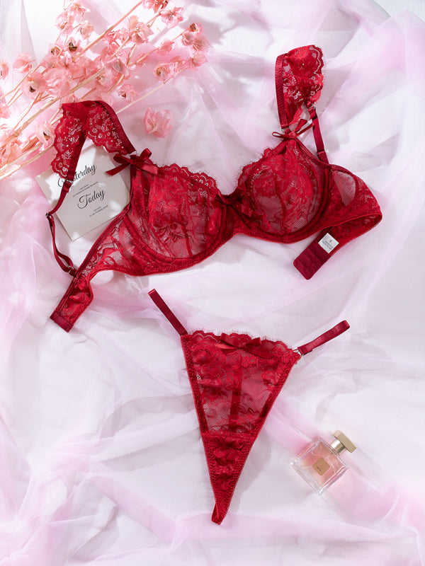 Ruffled Desire – Lace & Bow Seduction Set