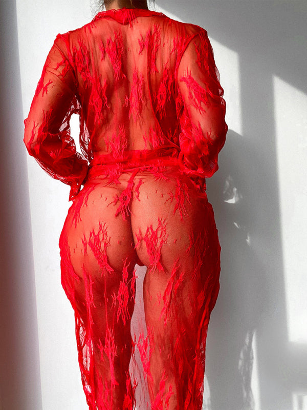 Tease Me Twice – Mesh See-Through Two-Piece Fantasy with Sheer Robe