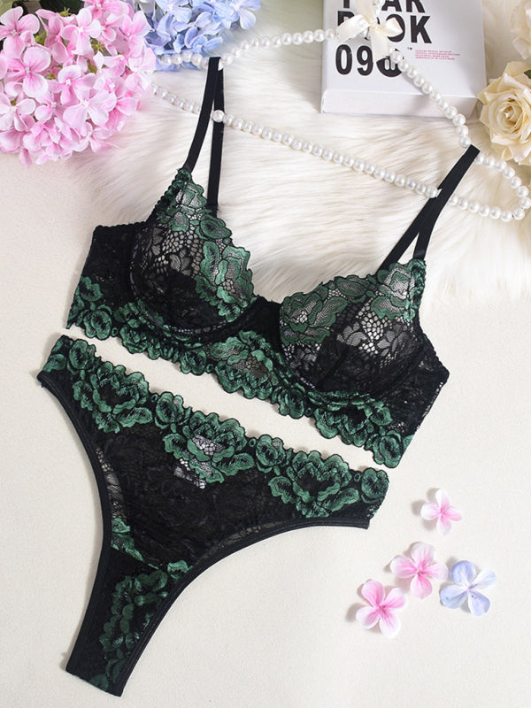 Midnight Harmony – Dual-Tone Lace Seduction Set