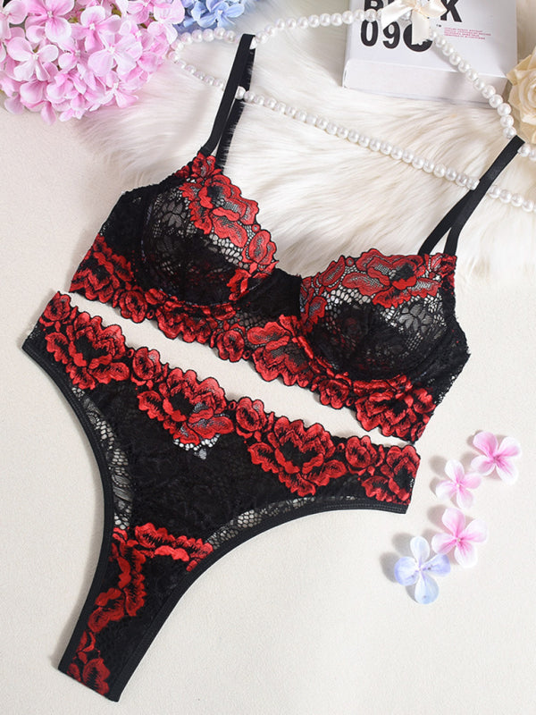 Midnight Harmony – Dual-Tone Lace Seduction Set