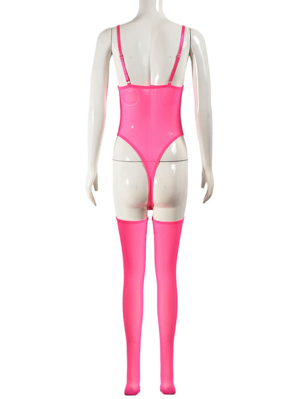 Tease Me Tonight – Mesh Suspender Dress & Socks Set