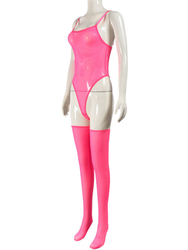 Tease Me Tonight – Mesh Suspender Dress & Socks Set