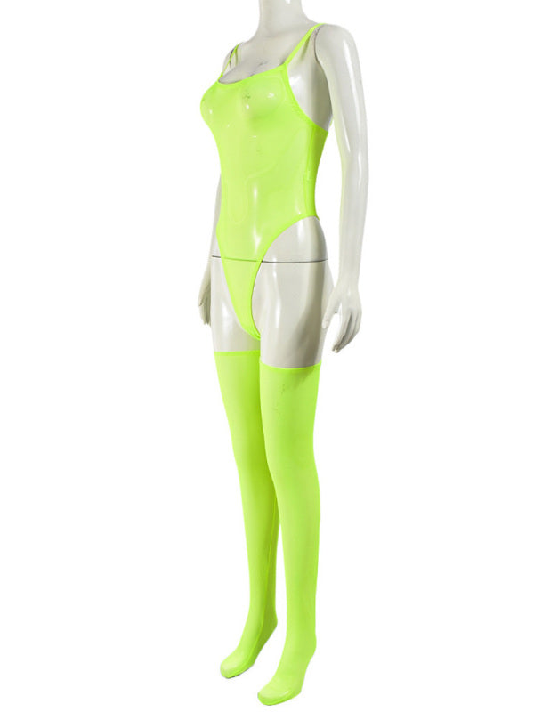 Tease Me Tonight – Mesh Suspender Dress & Socks Set