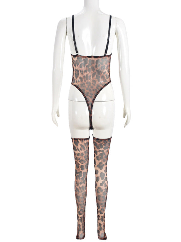 Tease Me Tonight – Mesh Suspender Dress & Socks Set