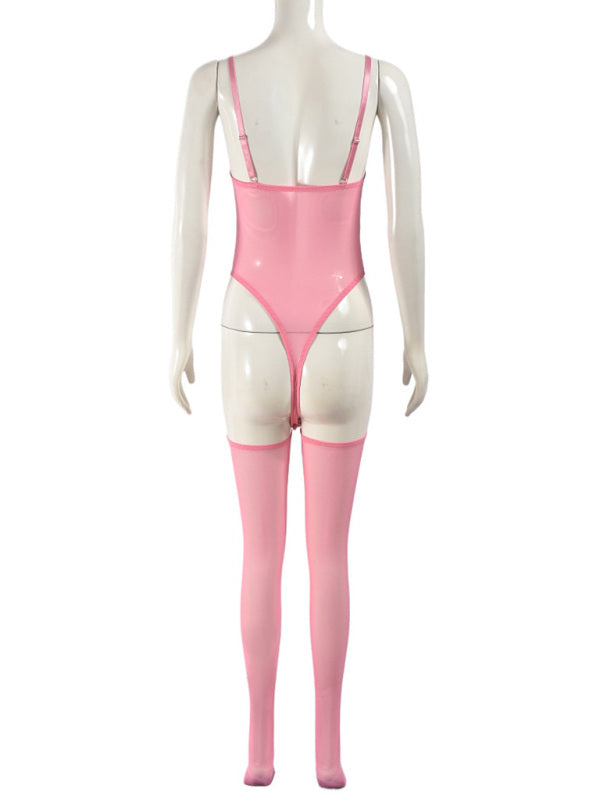 Tease Me Tonight – Mesh Suspender Dress & Socks Set
