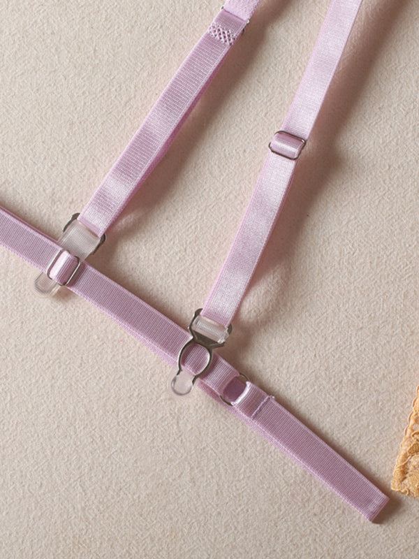 Lace Bowknot Bra Sexy See-Through Underwear Set