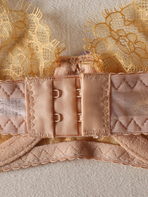 Lace Bowknot Bra Sexy See-Through Underwear Set