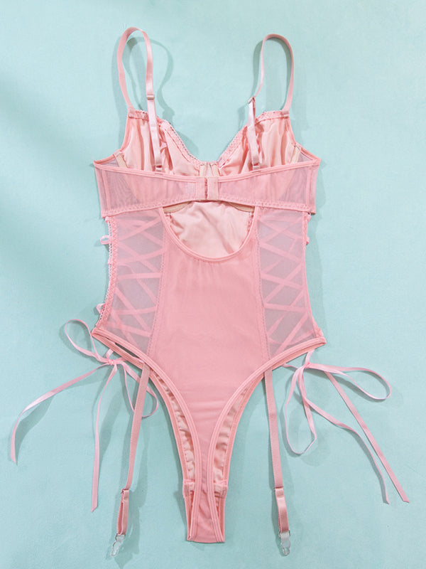 Butterfly Kiss – Pink Sequin Waist-Sculpting Jumpsuit