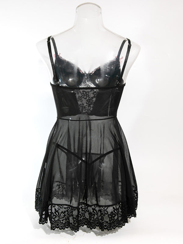 Tied in Secrets – Bow Ribbon Lace Nightdress Duo